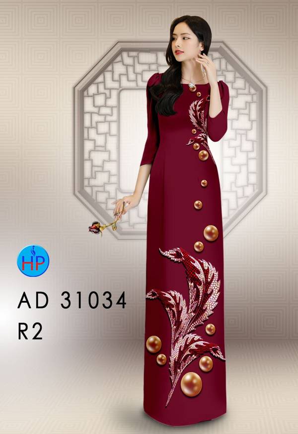 Vải Áo Dài Hoa In 3D AD 31034 54